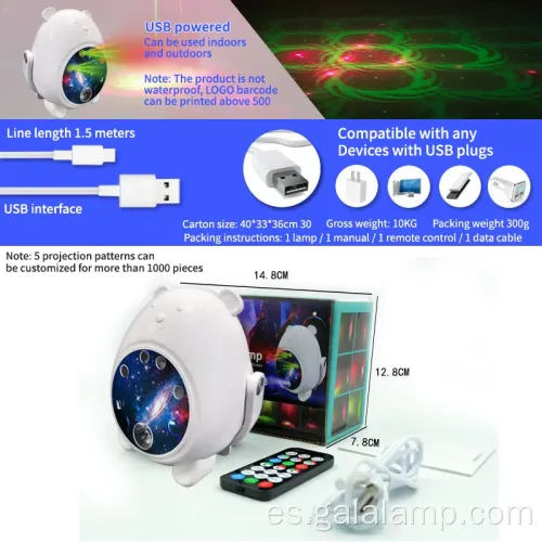 Proyector de luz láser de noche estrellada a control remoto